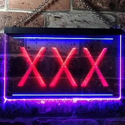 Adults Only XXX Dual LED Neon Light Sign